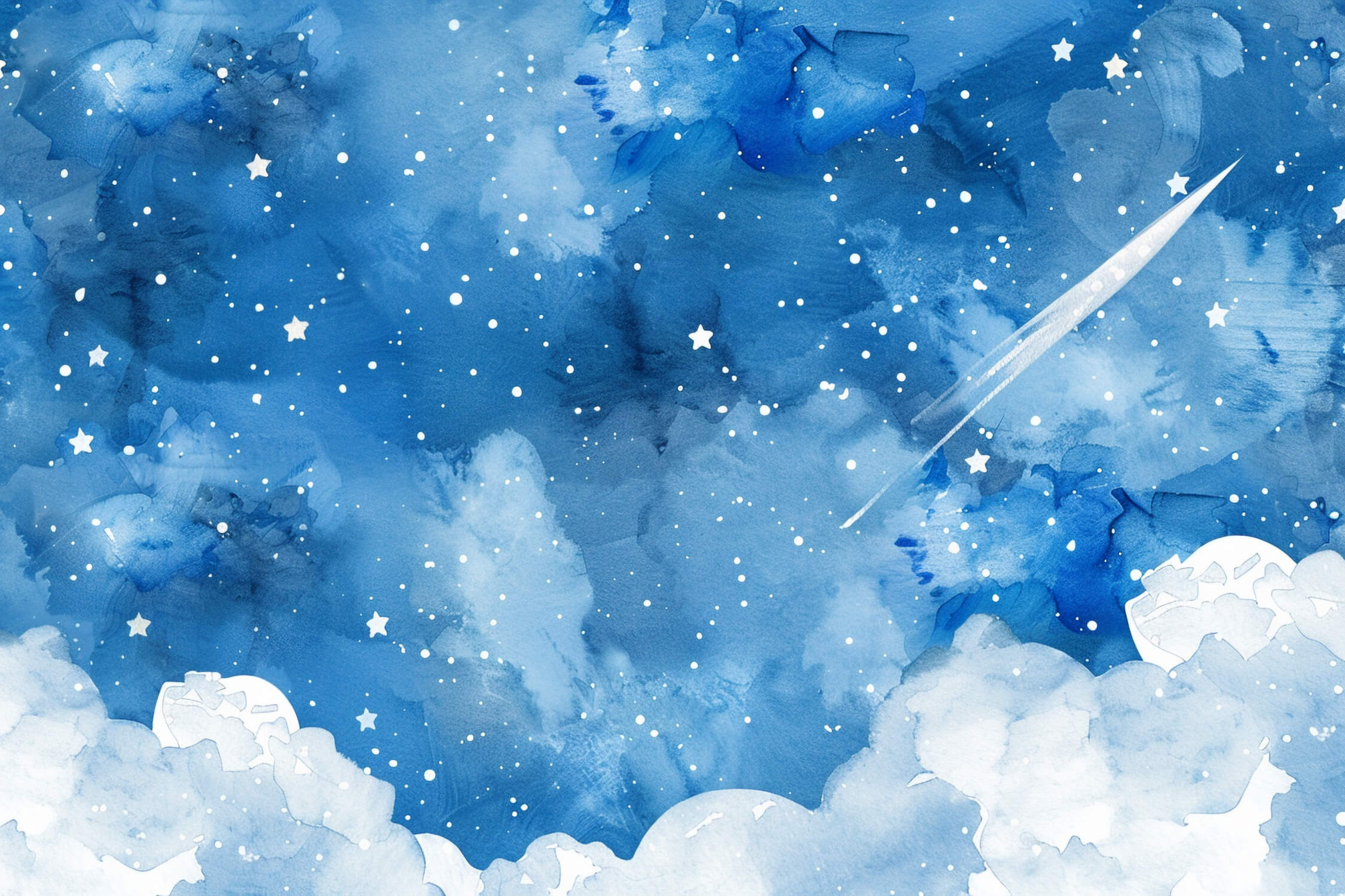 Papier Peint Aquarelle Ciel Étoilé