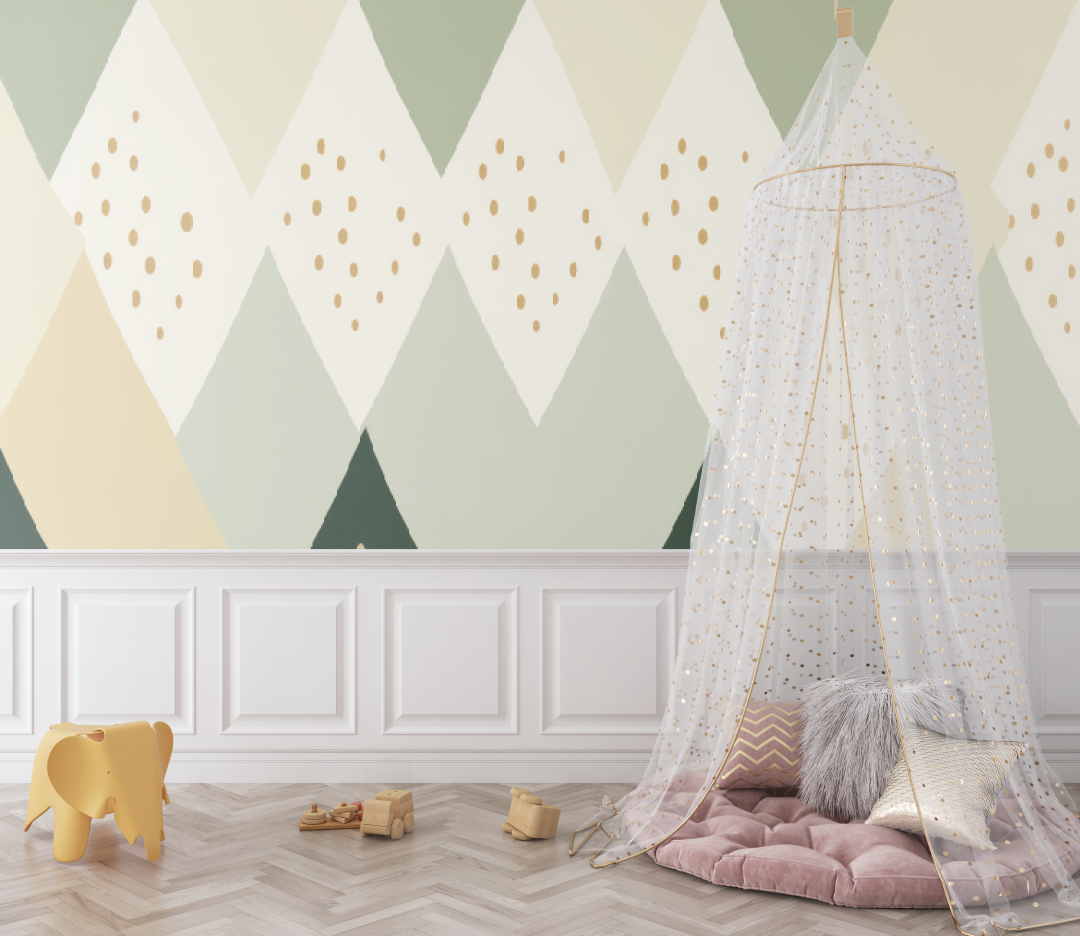 Papier peint bébé Motifs géométriques scandinaves - bebe tipi