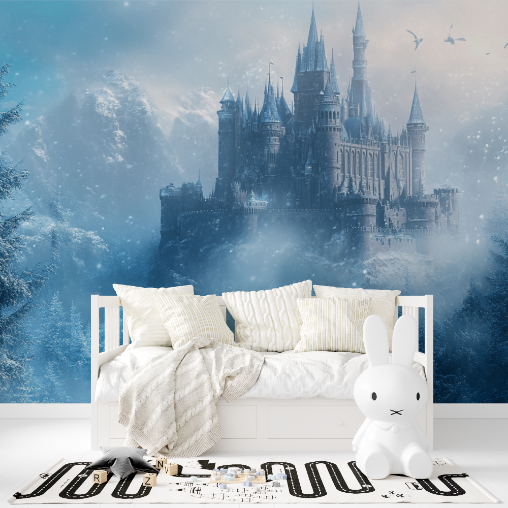 Papier peint princesse chateau glacial tapisserie fille