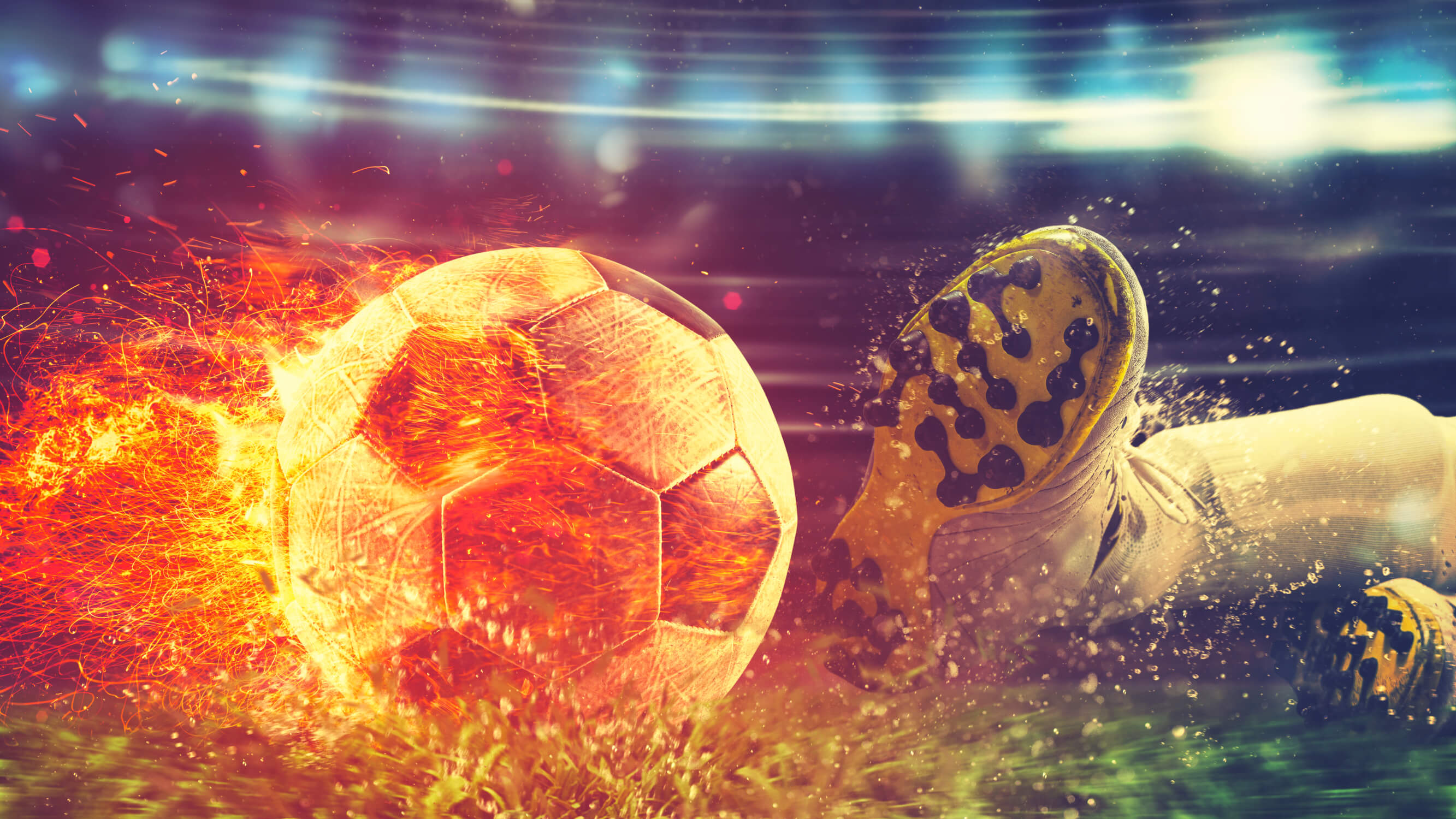 Papier Peint Chambre Garcon Foot Ballon Feu