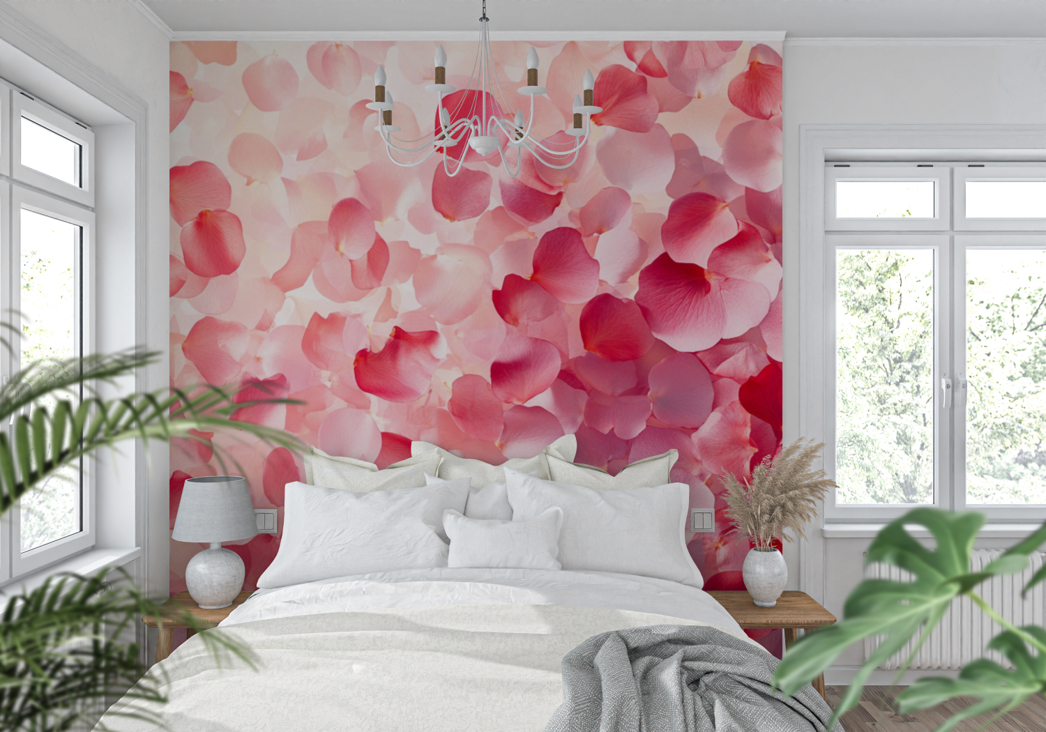 Papier peint aquarelle petales ... en mouvement tendance mur