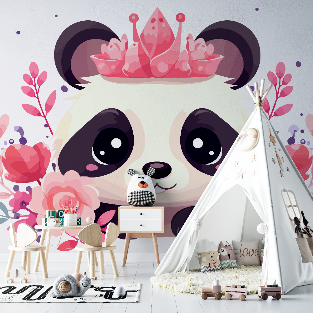 Papier peint panda pour enfant chambre bebe