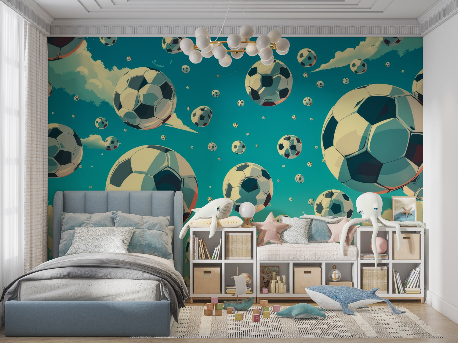 Papier peint foot chambre enfant panoramique garcon