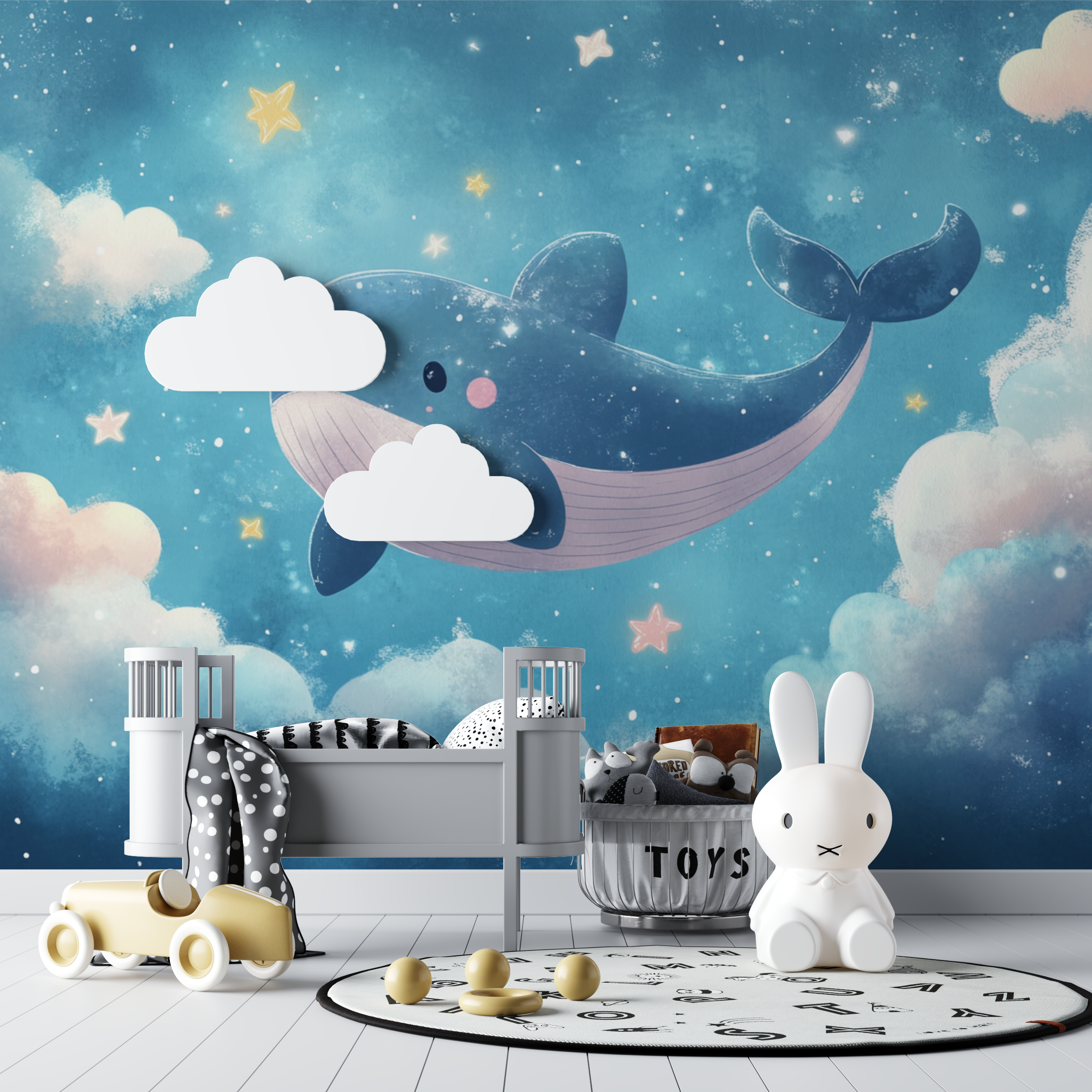 Papier peint marin cachalot royal bebe tipi