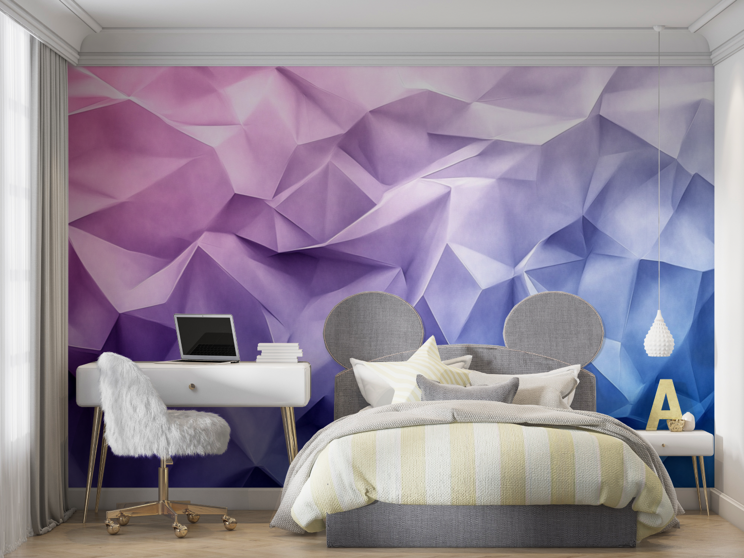 Papier peint figures abstraites mur chambre panoramique