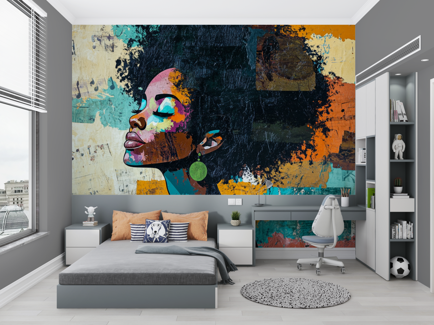 Papier peint coupe afro chambre petit