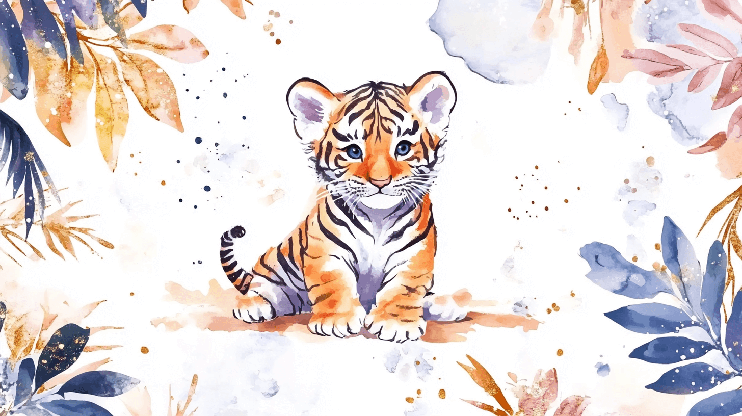 Papier Peint Tigre Et Ambiance Féerique