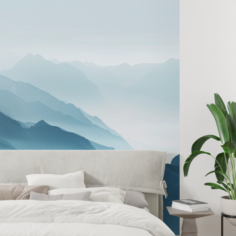 Papier peint panoramique cimes mist tapisserie tendance