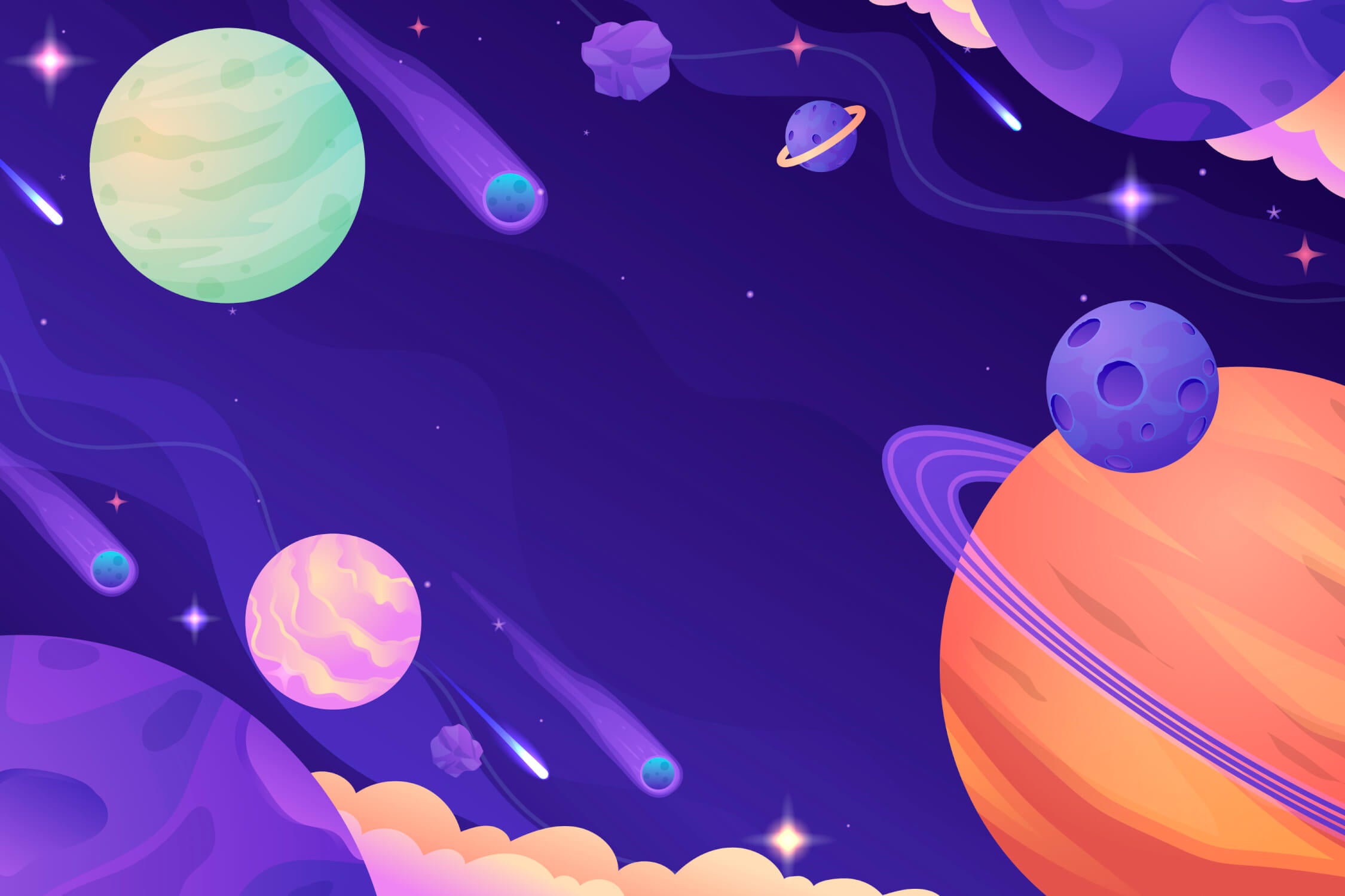 Papier Peint Espace Planète Astéroides