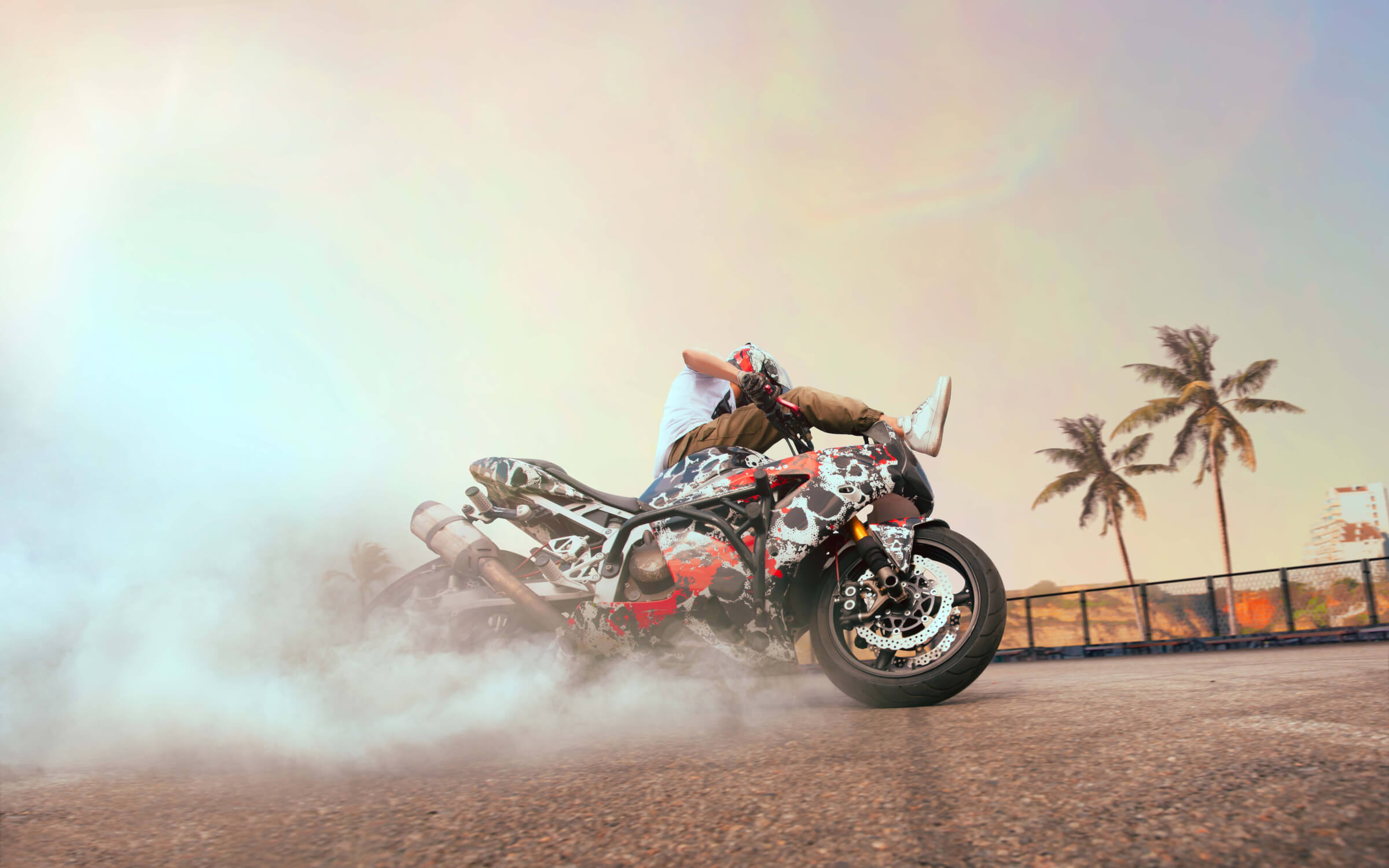 Papier Peint Moto Freestyle Drift