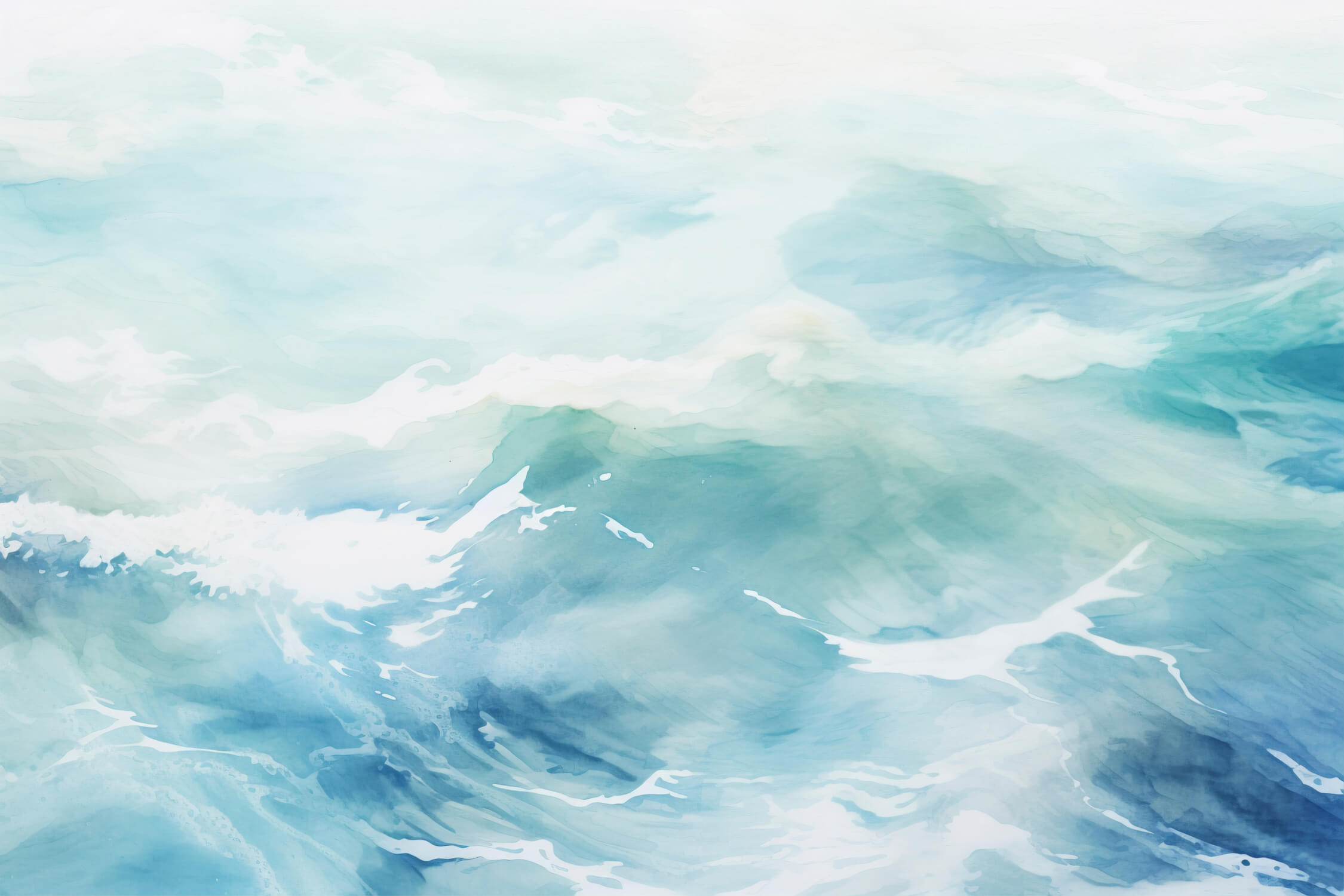 Papier Peint Aquarelle Vague