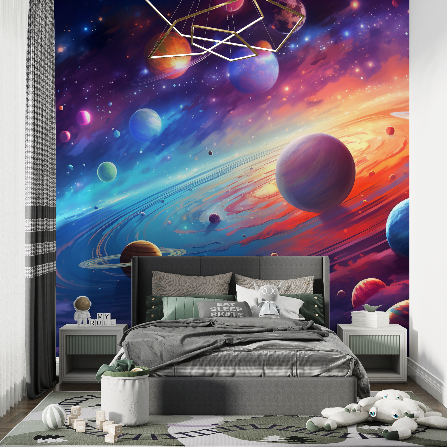 Papier peint enfant espace chambre de garcon