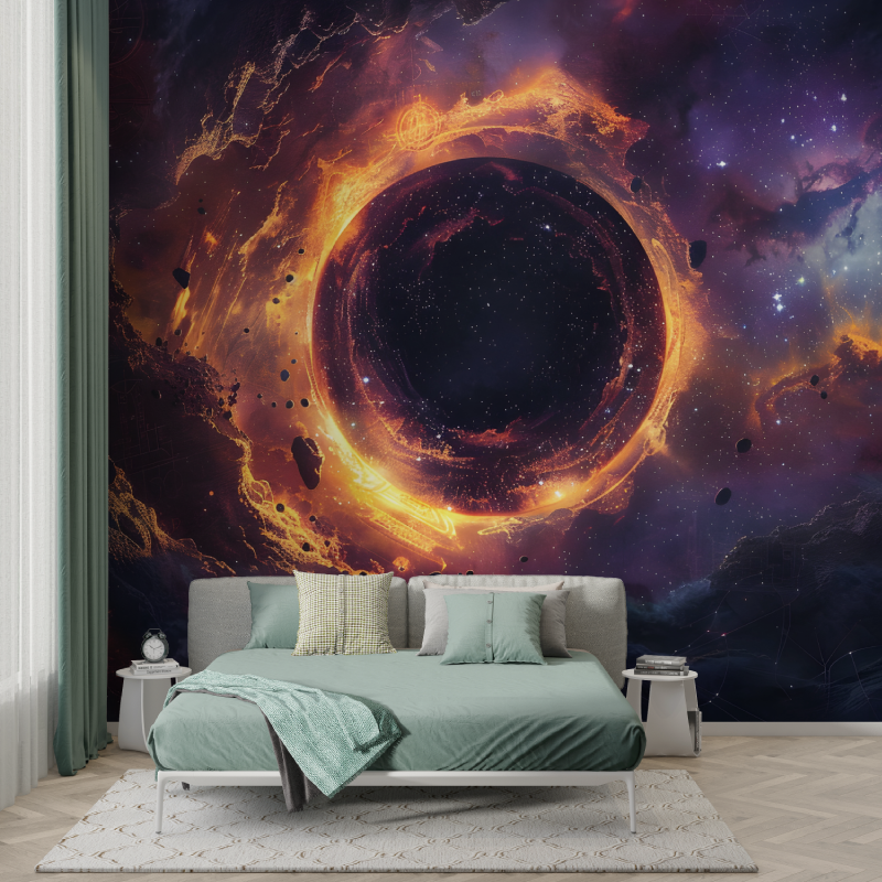 Papier peint trompe oeil fantaisie espace murs