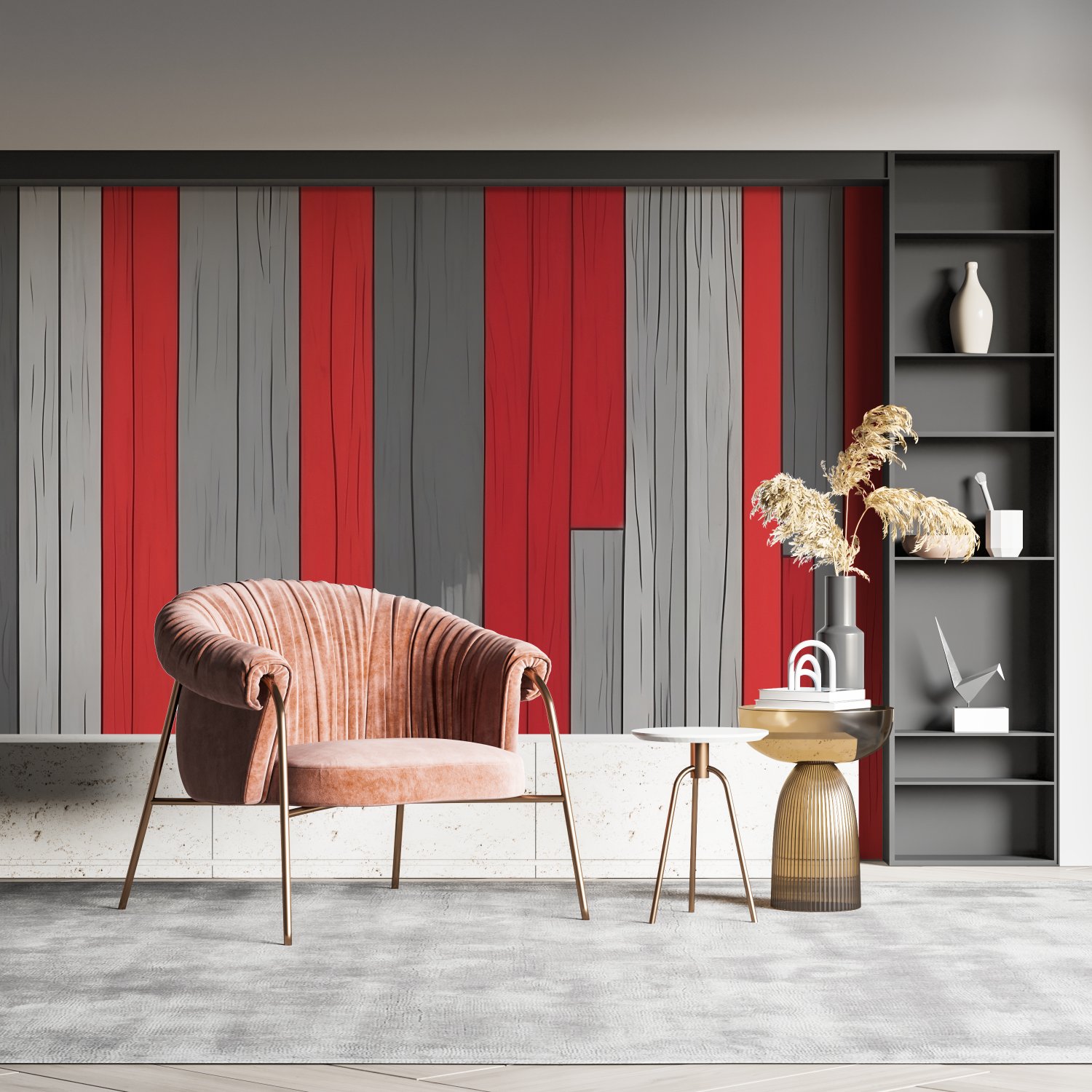 Papier Peint Imitation Bois Rouge - leroy merlin