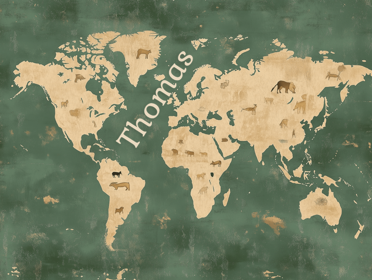 Papier Peint Prénom Carte du Monde