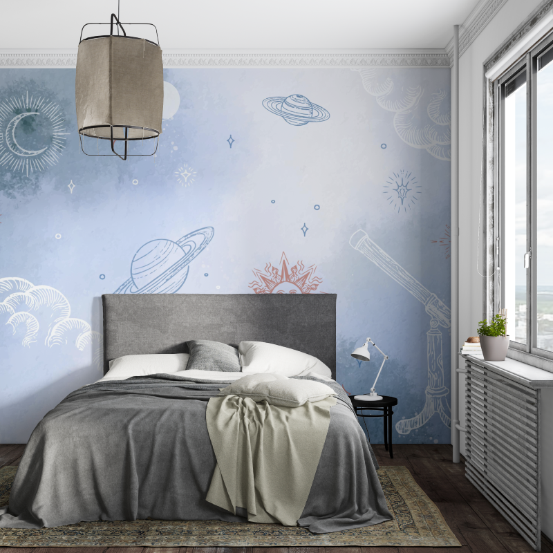 Papier peint espace planete pour enfants piece ados