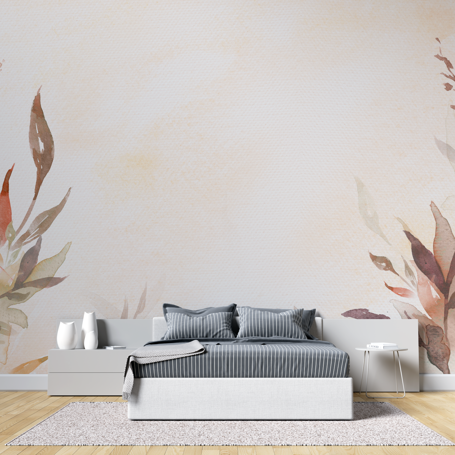 Papier peint aquarelle degrade terracotta tete de lit
