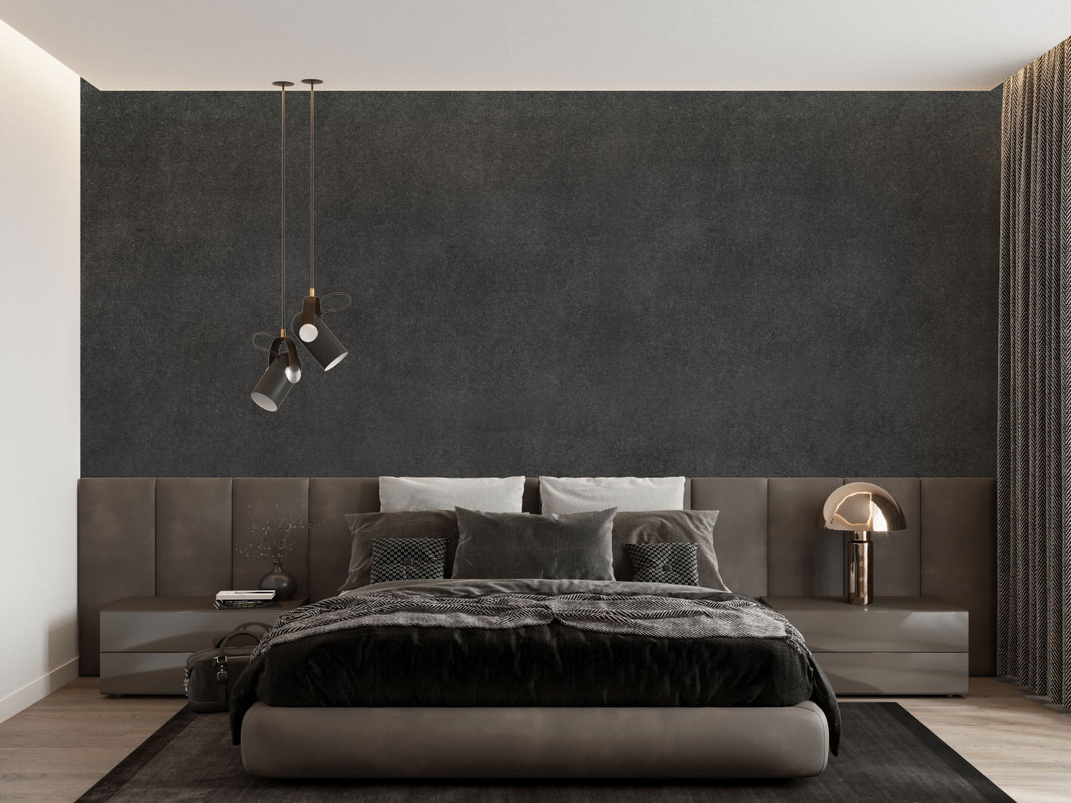 Papier Peint Gris Anthracite - panoramique tendance