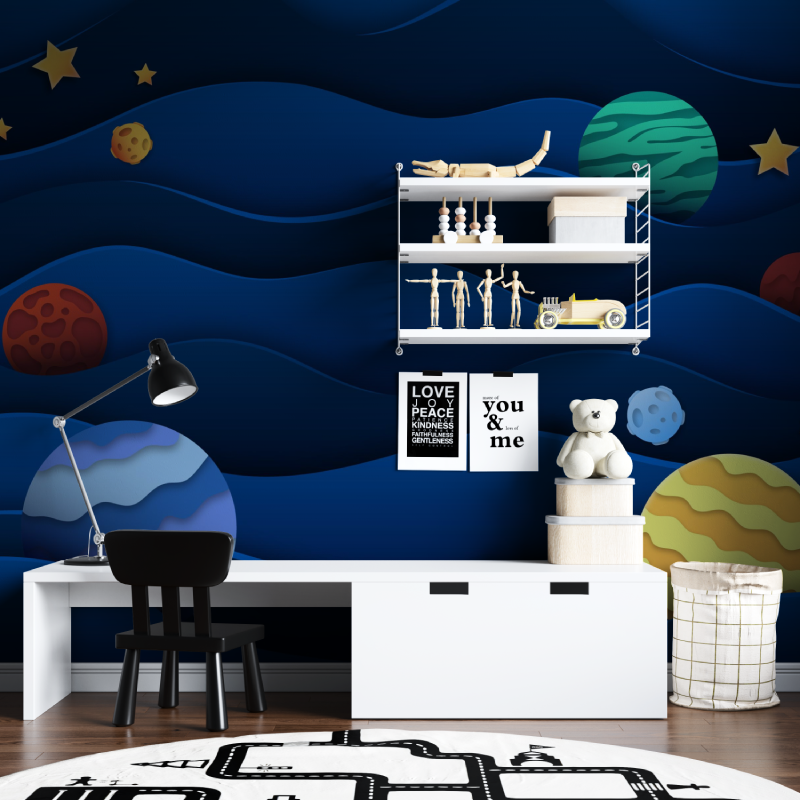 Papier peint chambre garcon espace tapisserie chambre ados