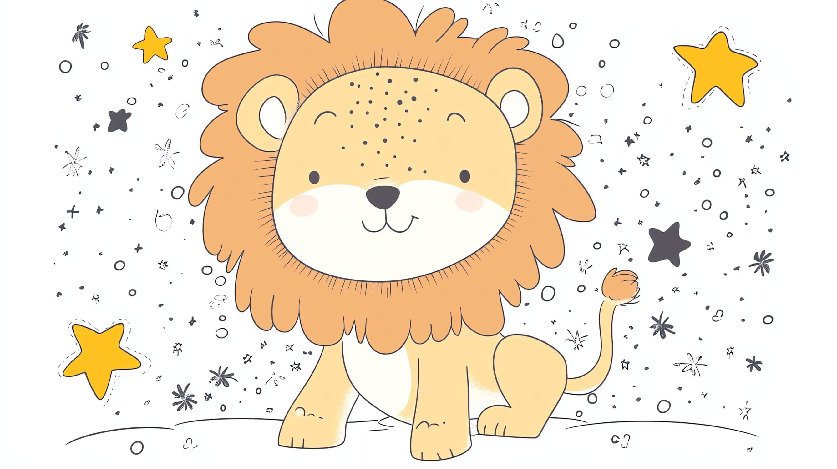 Papier Peint Lion Et Étoiles