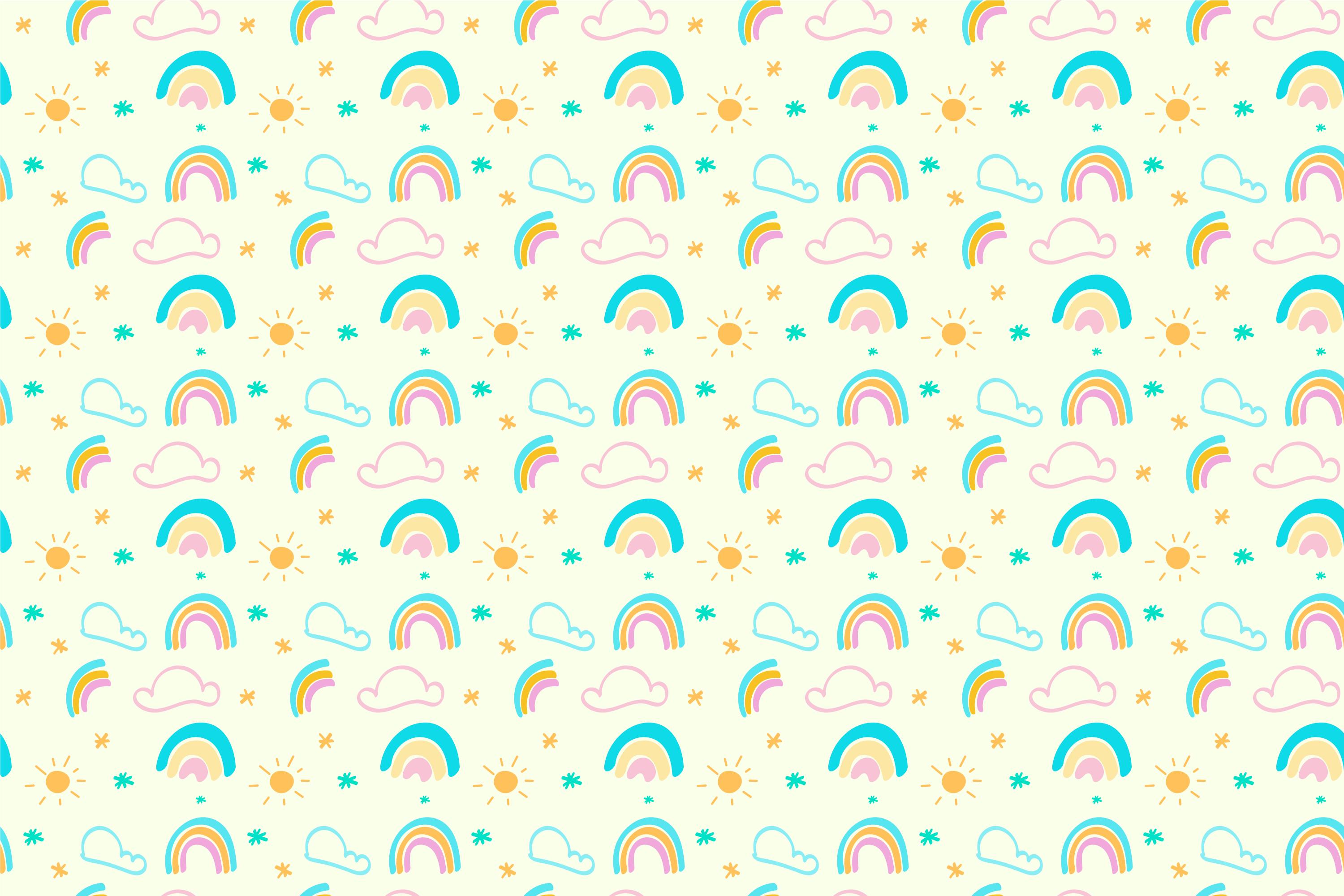 Papier peint bébé motifs Licornes
