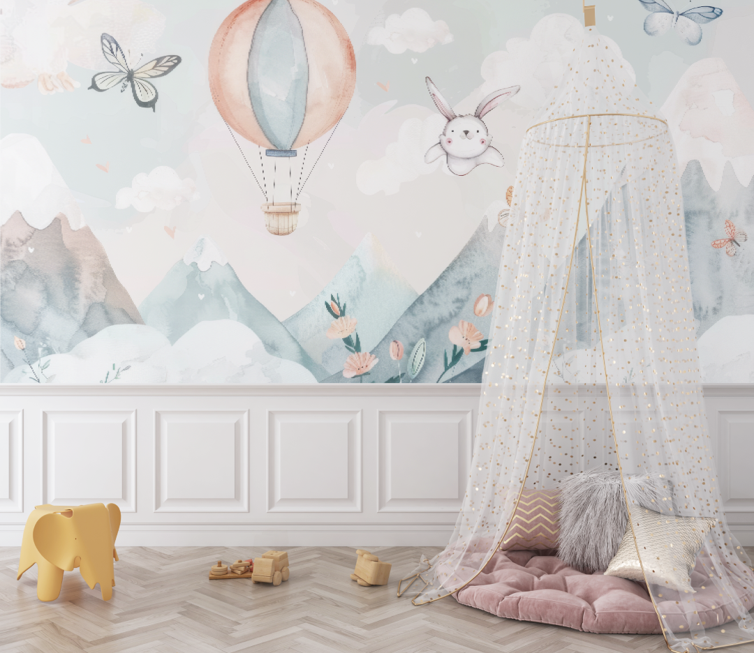 Papier peint montagnes animaux bébé - bebe