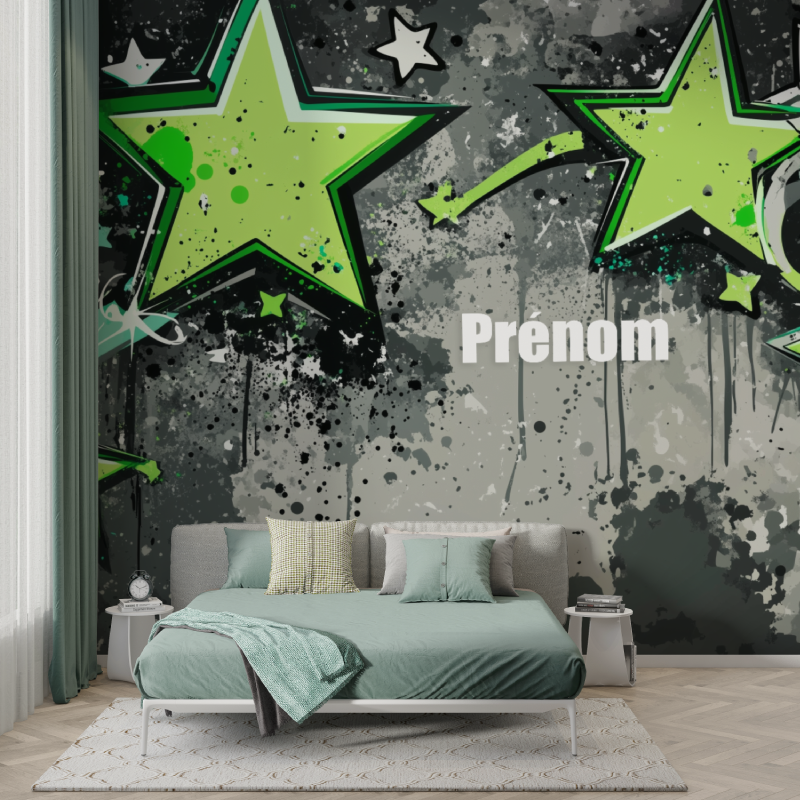 Papier peint prenom graffiti murs