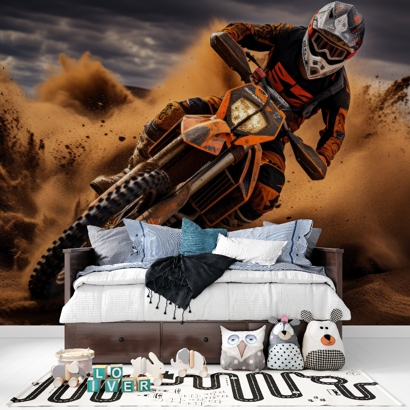 Papier peint moto cross ktm panoramique garcon
