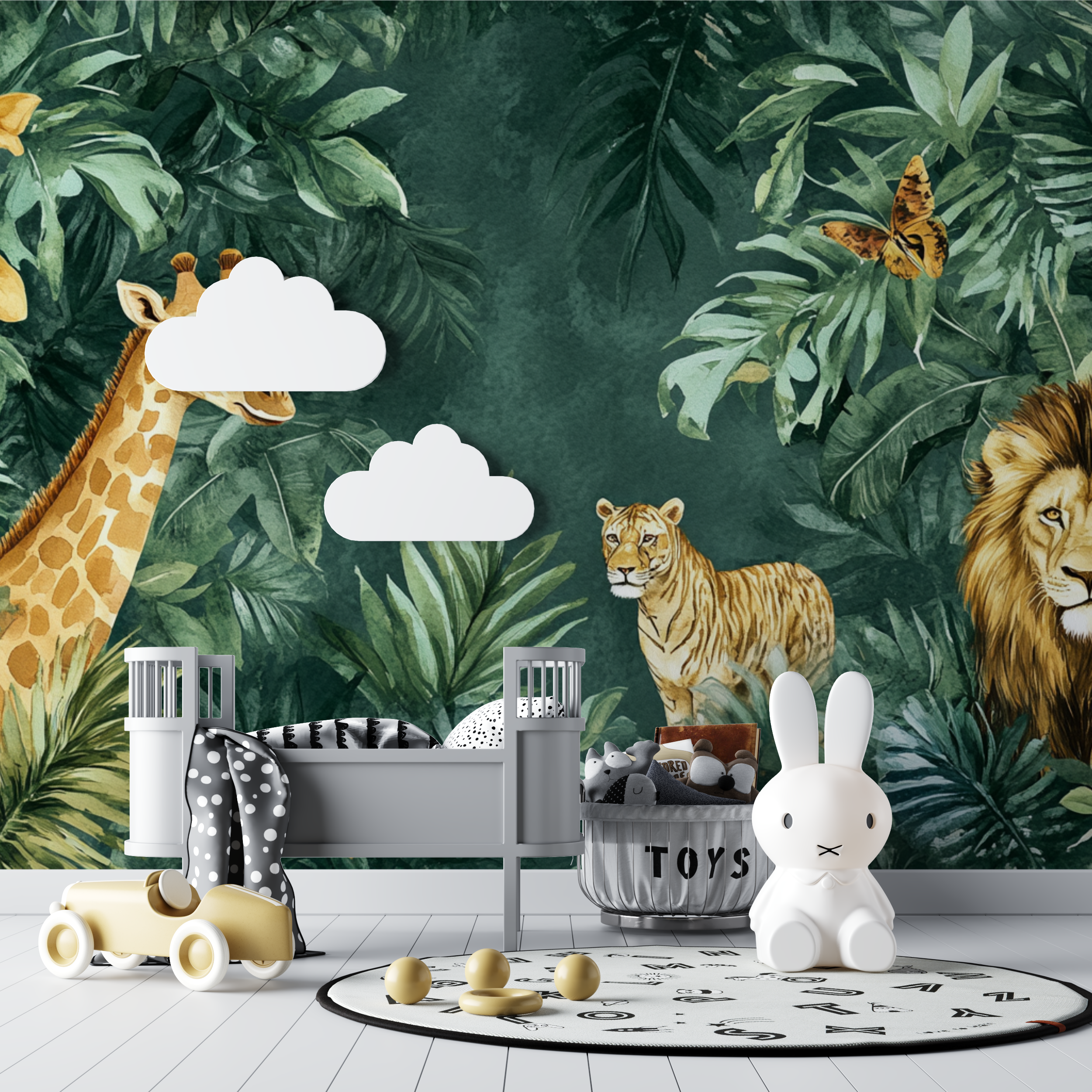 Papier peint richesse de la jungle bebe tipi