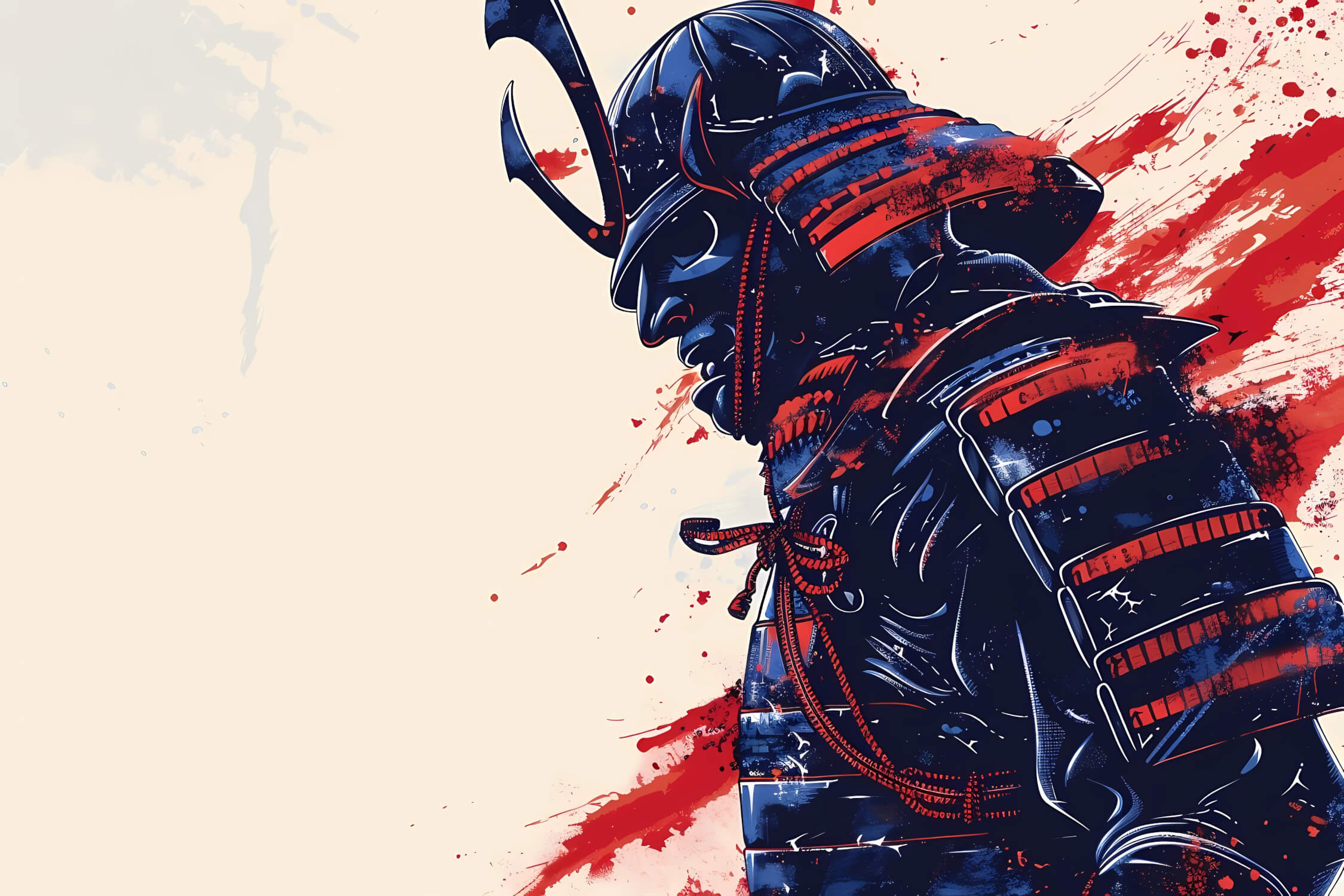 Papier Peint Samourai Coloré