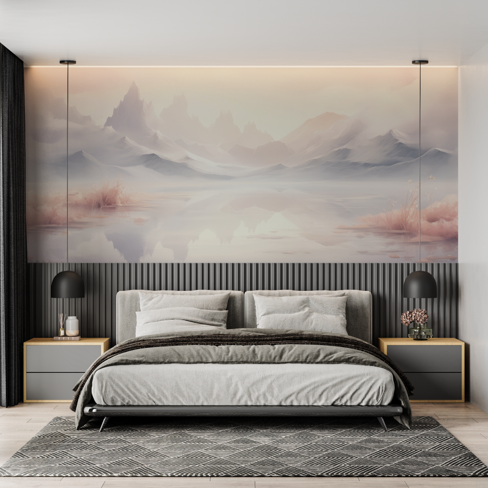 Papier peint aquarelle sur mesure chambre adulte