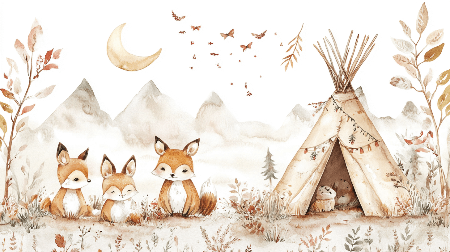 Papier Peint Bébé Tipi Tapisserie