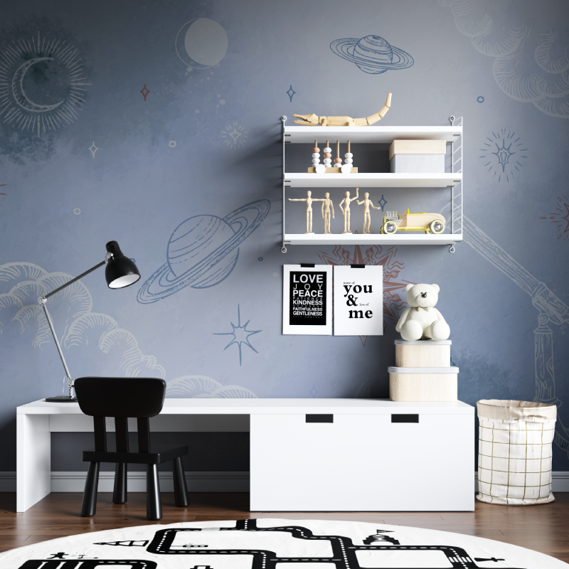 Papier peint espace planete pou...ts tapisserie chambre ados