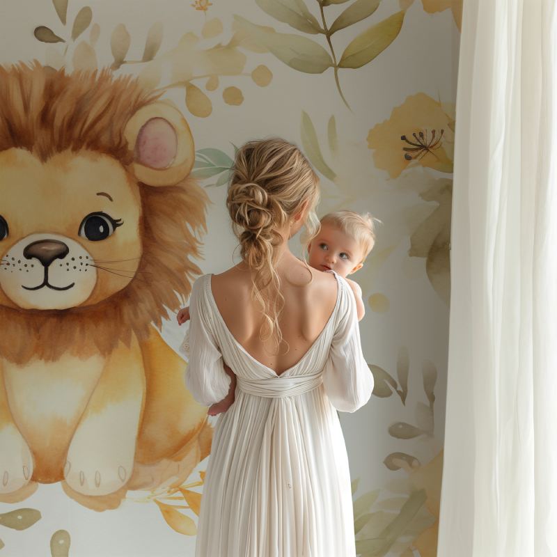Papier peint lion panoramique bb123