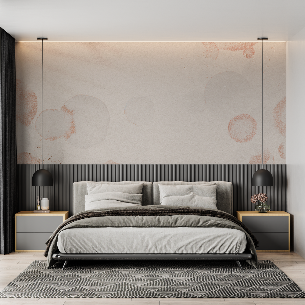 Papier peint cocooning tachete chambre adulte