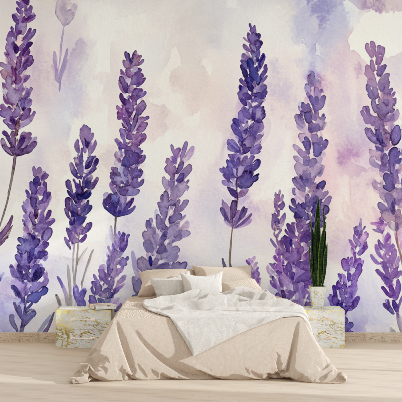 Papier peint lavande tendance tapisserie 2025