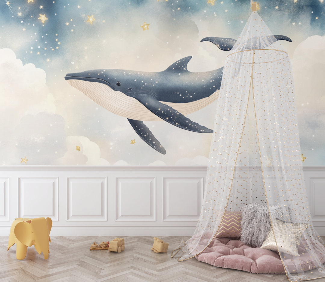 Papier peint marin nuage voyageur bebe