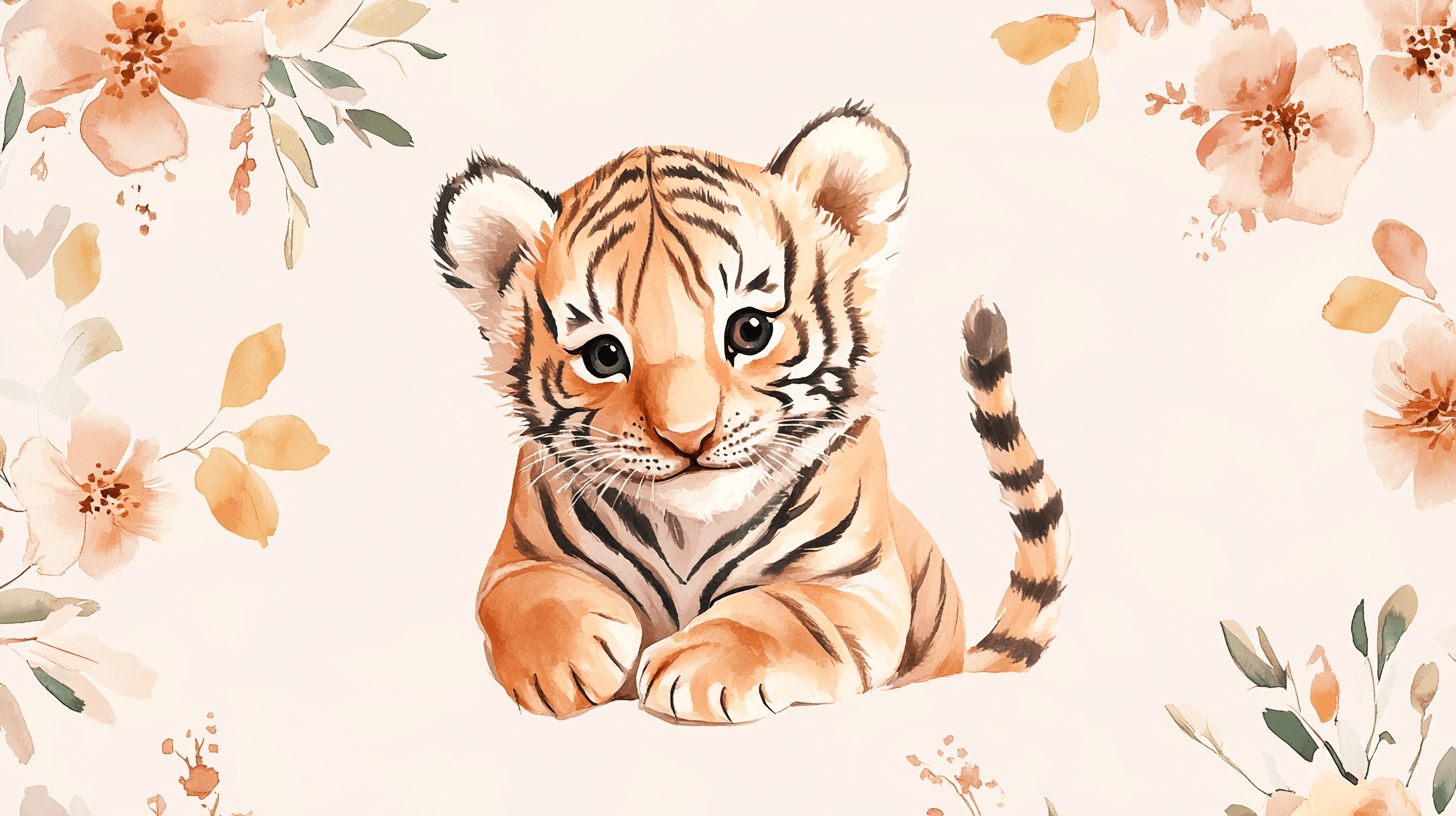 Papier Peint Tigre Pastel