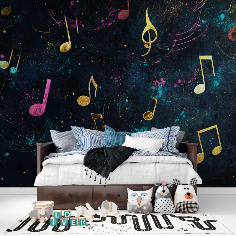 Papier peint musique note tapisserie pour ado
