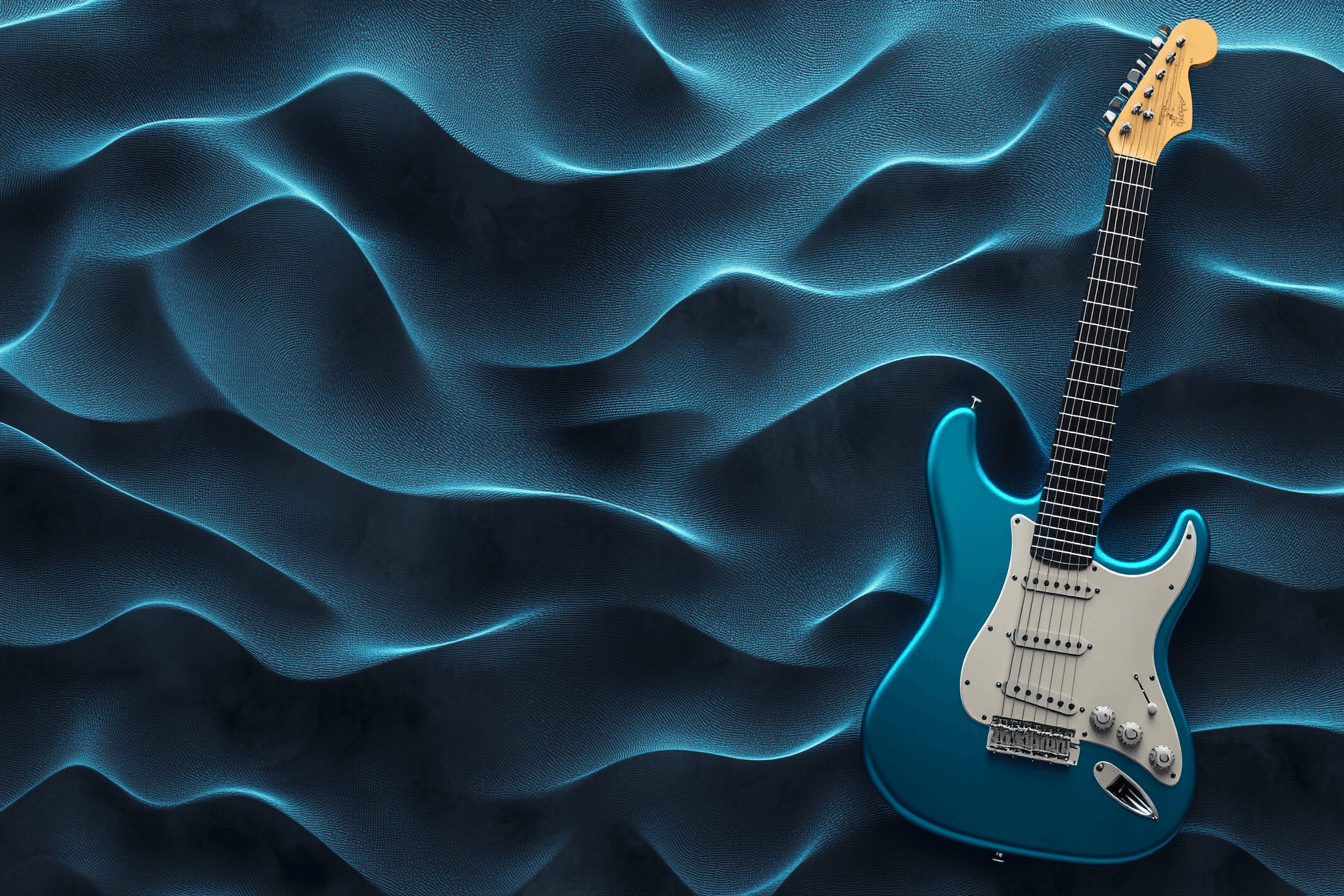 Papier Peint Guitare Électrique Bleu