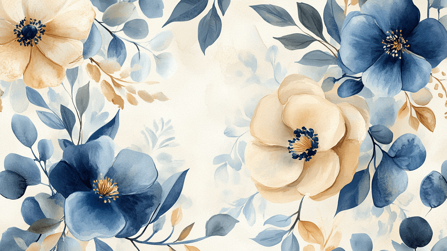 Papier Peint Aquarelle Fleurs Sauvages Abstraites
