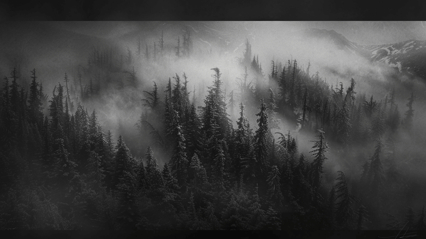 Papier Peint Brume Mystique Mountain