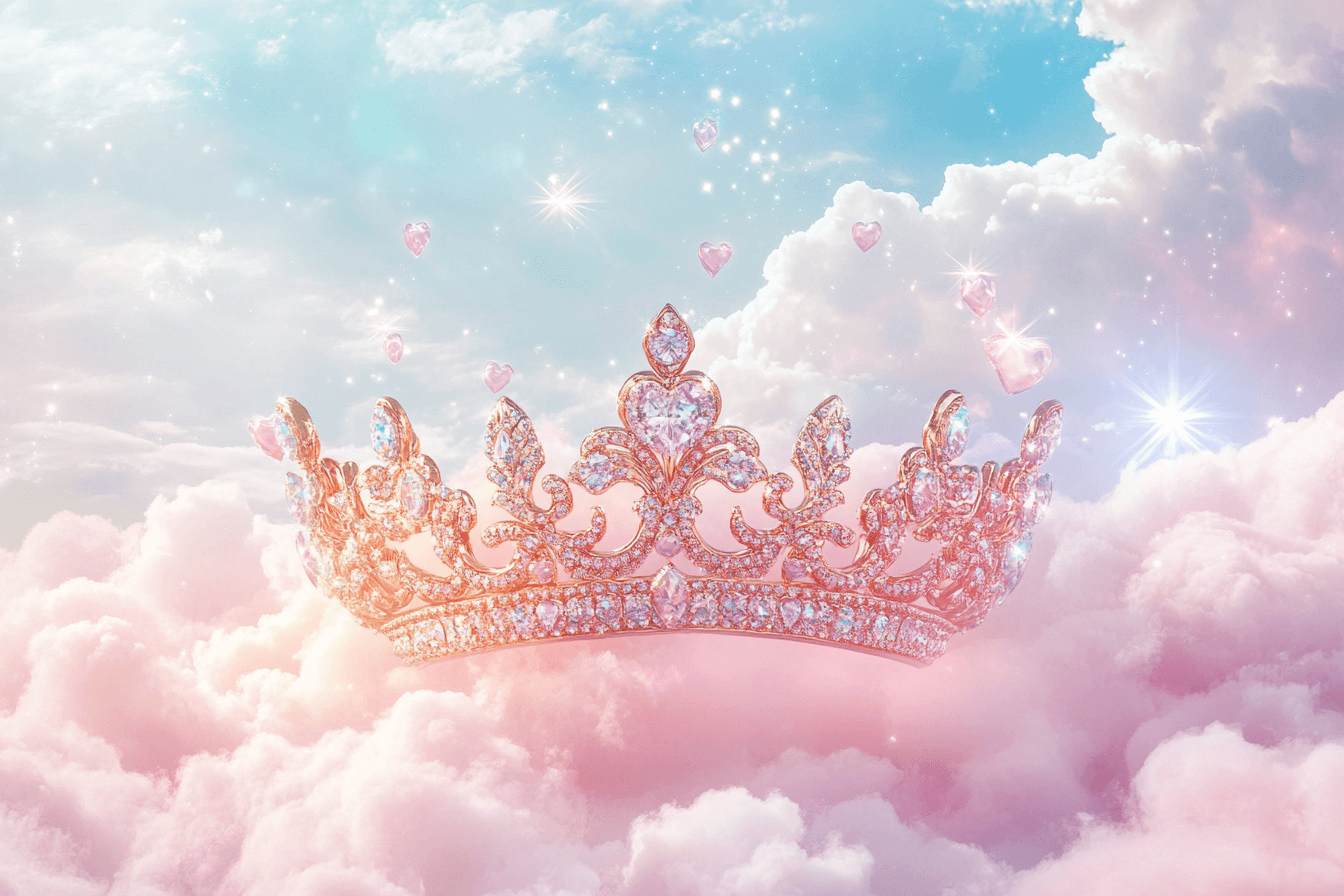 Papier Peint Princesse Couronne Dorée