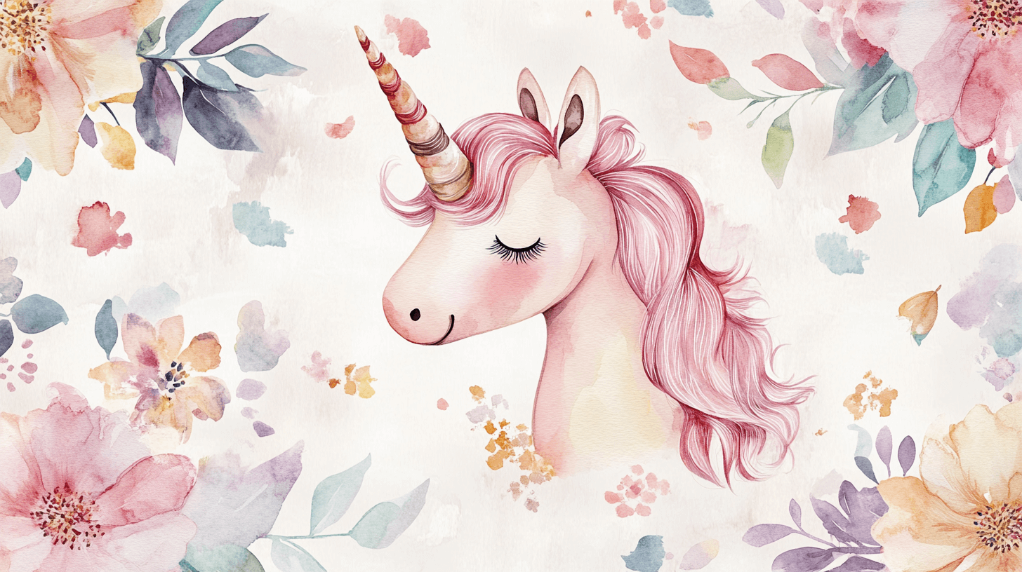 Papier Peint Décoration Murale Licorne Happy