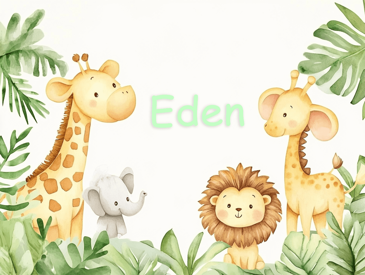 Papier Peint Prénom Animaux Jungle