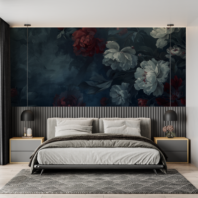 Papier peint jolies fleurs mural adulte