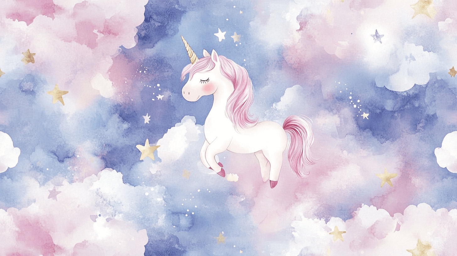 Papier Peint Licorne Bébé Rêverie Et Nuage