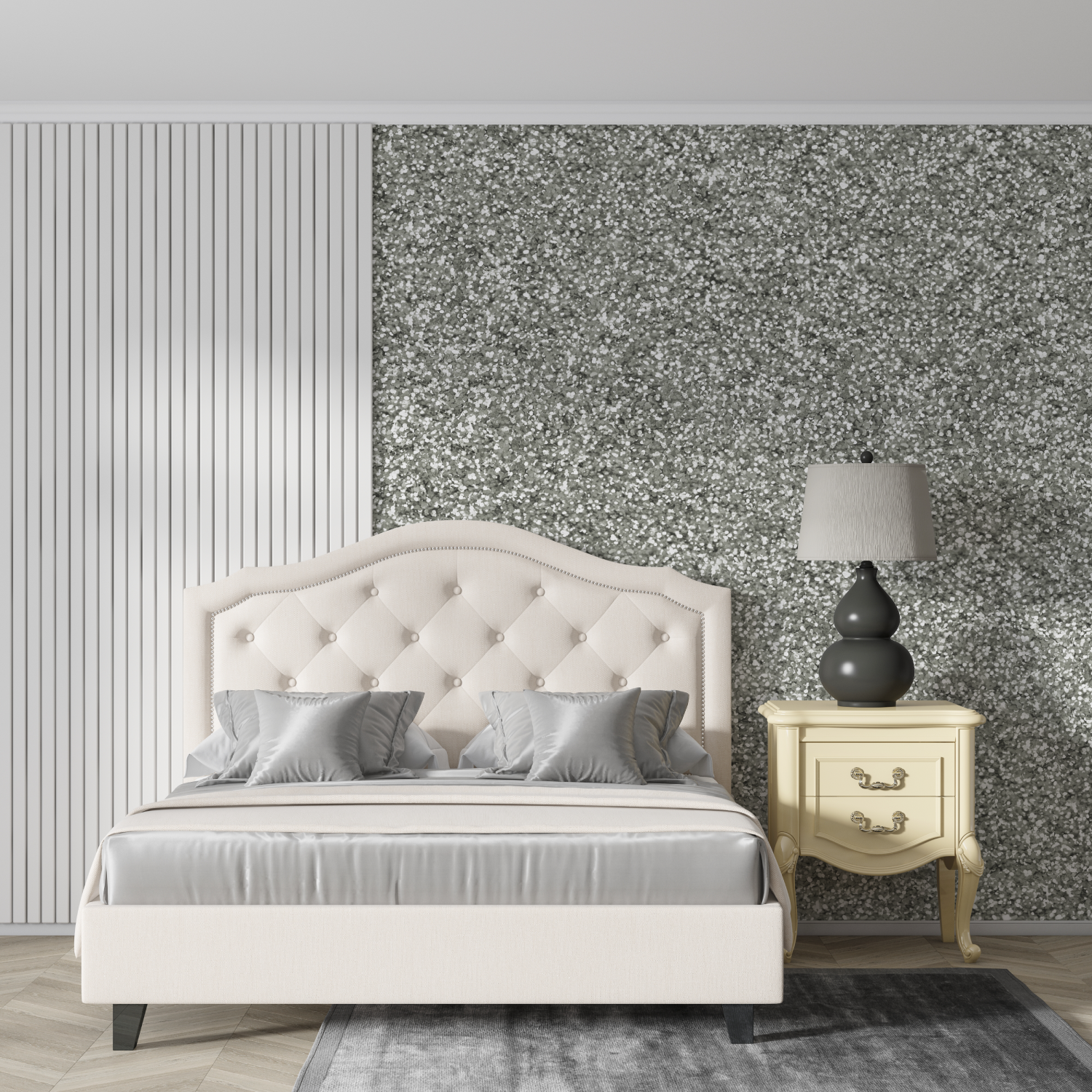 Papier Peint Gris Pailleté - tendances