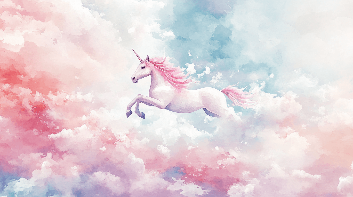 Papier Peint Chambre Complète Licorne Balade Sur Les Nuages
