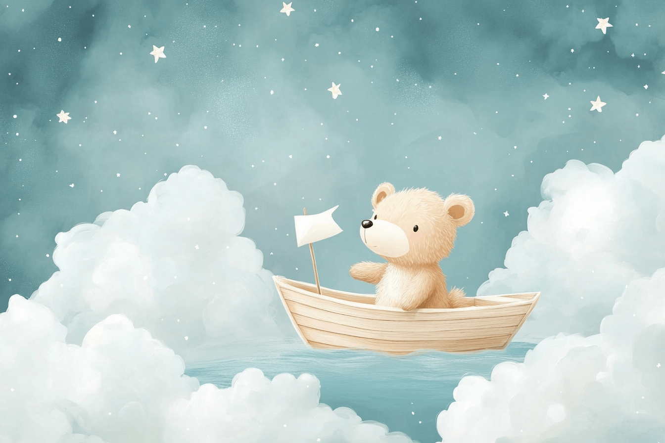 Papier Peint Marin Ours et Bateau